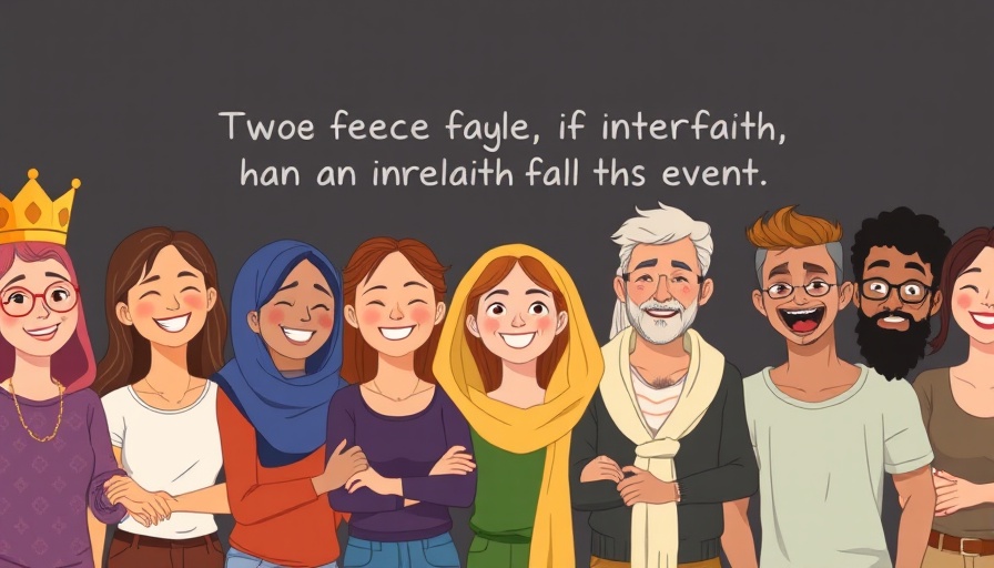 Interfaith Youth Panel in Charlotte poster with diverse group illustration
