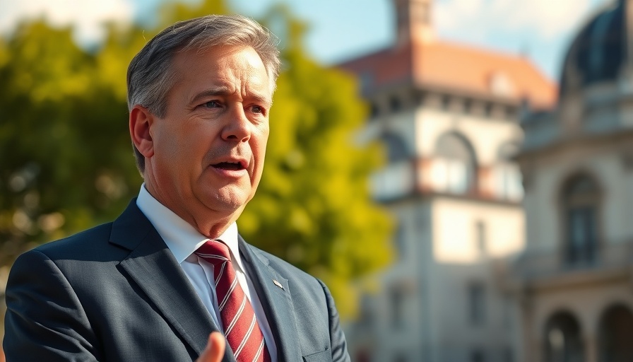 US official speaking outdoors under clear blue sky