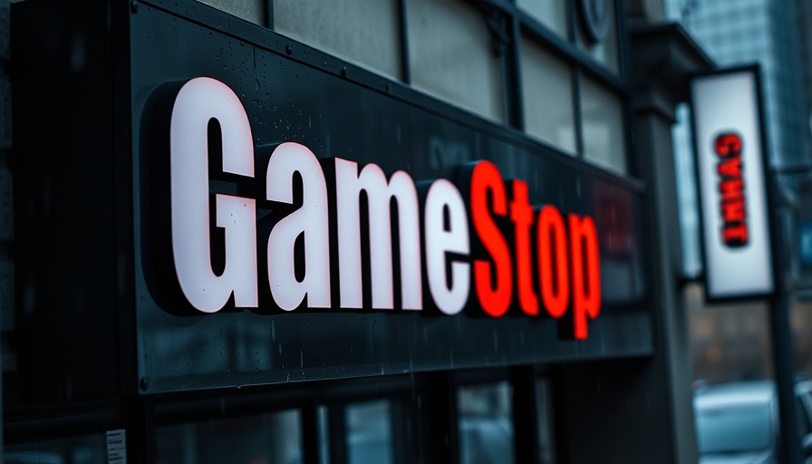 GameStop store sign on rainy day reflecting investment strategy