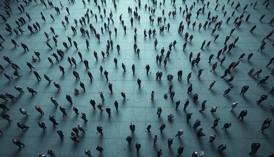 Aerial view showing networking benefits at LM Growth Summit with interconnected individuals.