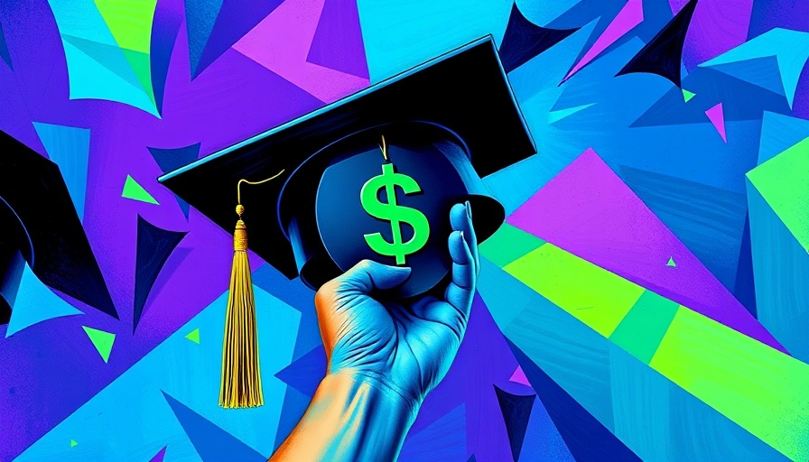 Abstract illustration of paying off student loans early.