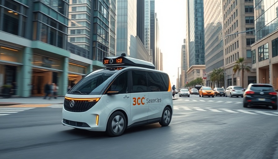 Advanced self-driving taxi operating in a modern city.