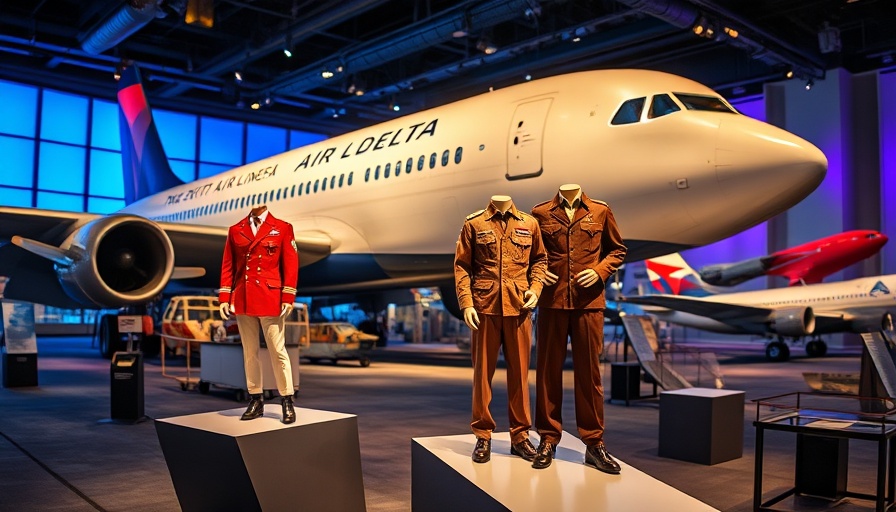 Delta Air Lines success exhibit in aviation museum featuring plane.