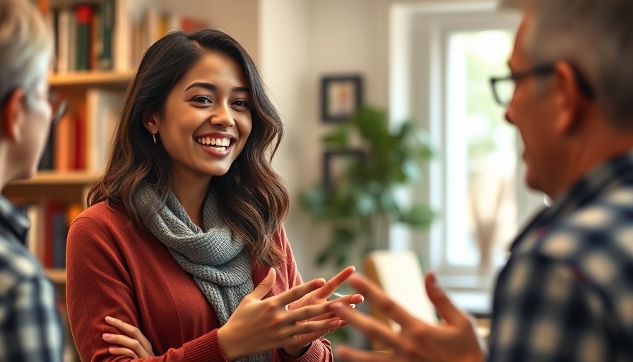 Confident young woman smiling in a supportive group setting
