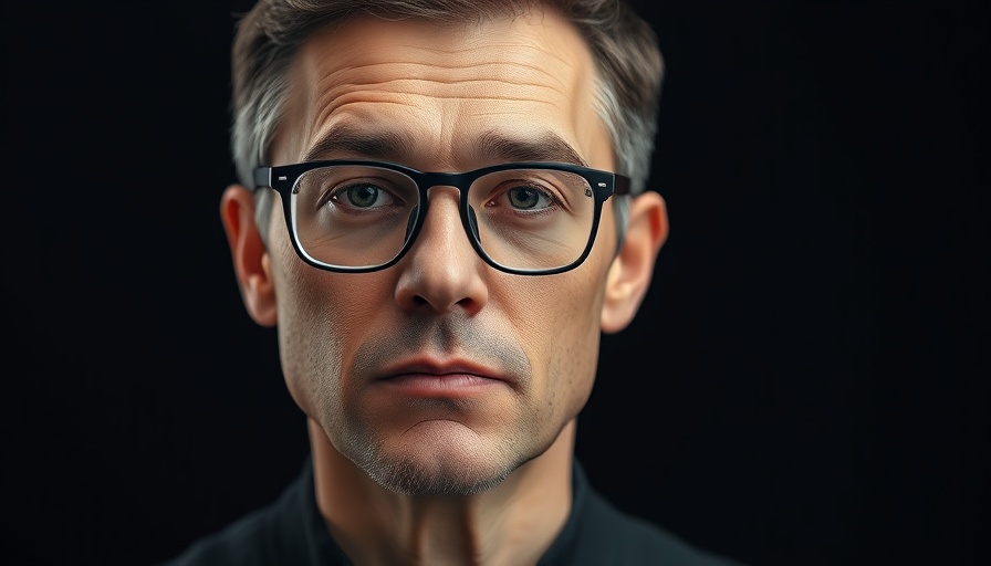Thoughtful person in glasses representing digital democracy, engaging gaze.