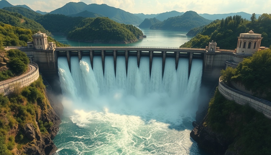 Powerful hydroelectric dam showcasing Native American environmental stewardship.