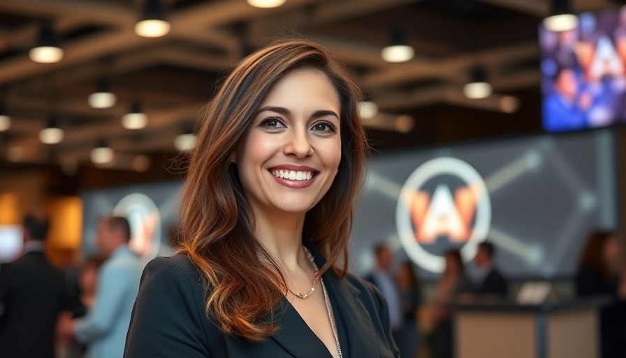 Smiling woman at event background with logo, Christina Haack marriage update.