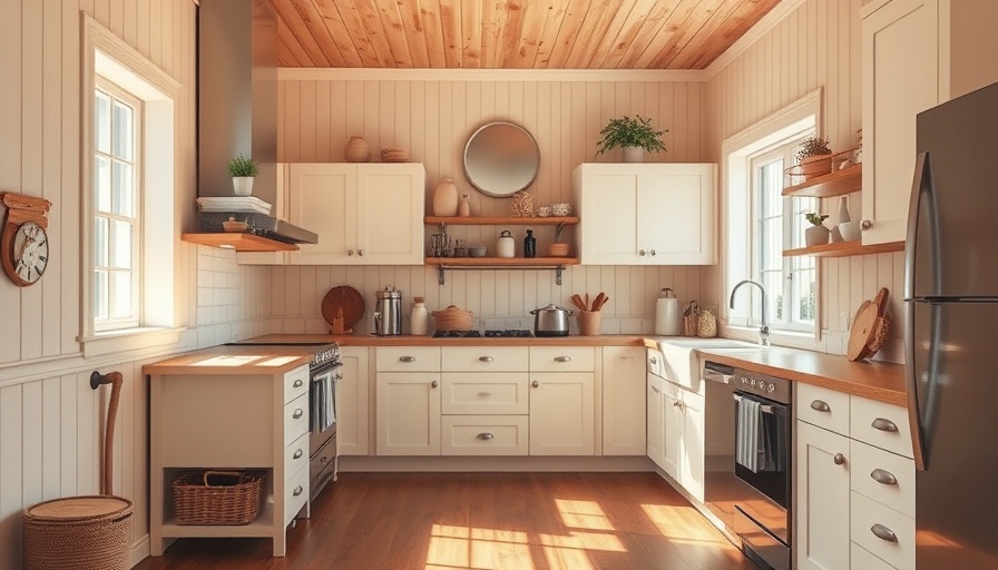 Warm kitchen with budget renovation ideas and natural light.