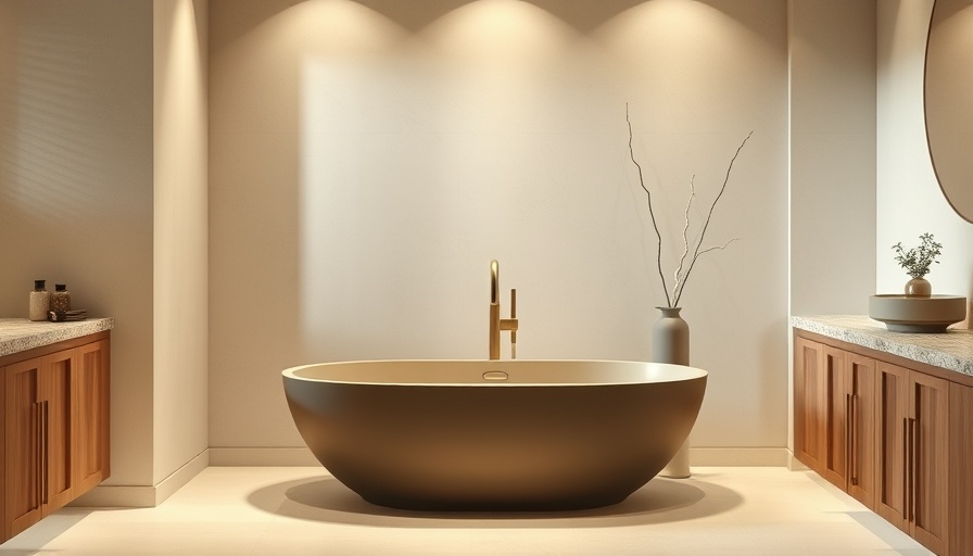 Modern bathroom styles featuring a minimalist design with a matte bathtub.