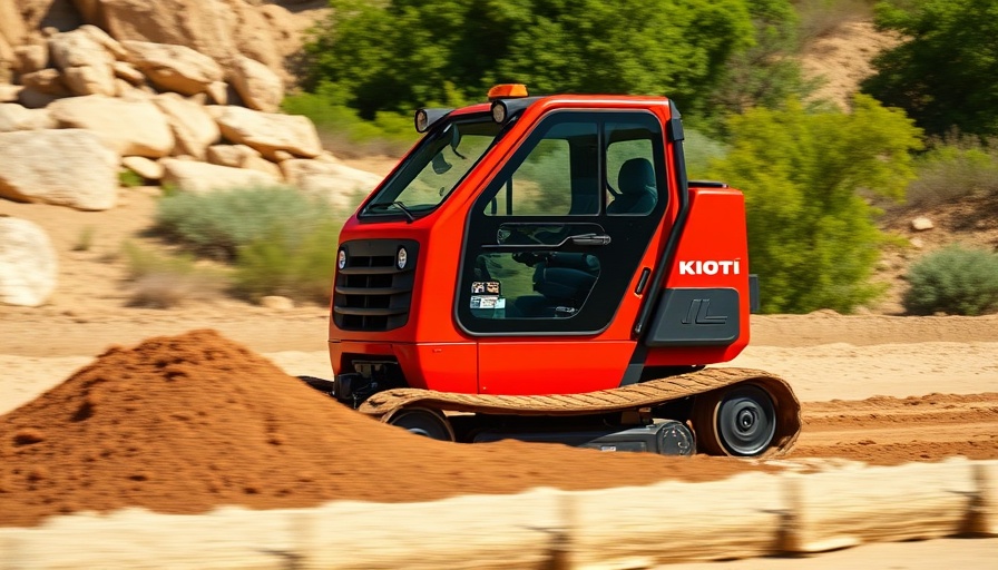 Kioti Flow+ technology compact construction equipment in action