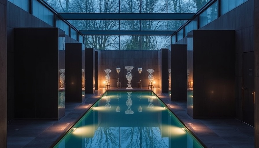 6:AM installs glass objects among shower stalls in Milan pool house