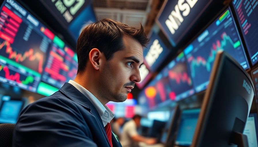 Trader analyzing stocks amidst eased trade tensions, trading floor