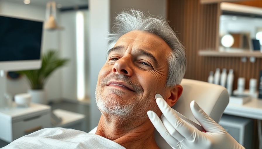 Bro-Tox trend in men: Man receiving cosmetic treatment in clinic.