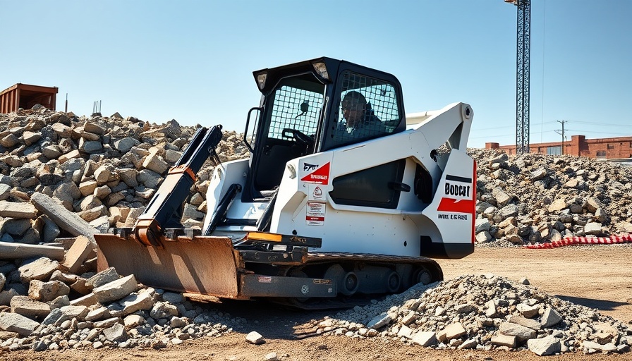 Bobcat mini track loader MT120 at work in construction site.