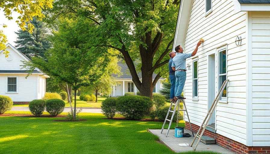 Home exterior painting to increase value on a green lawn.
