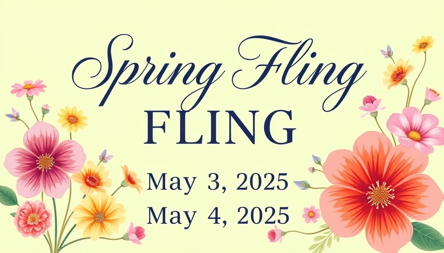 Wesley Chapel Spring Fling 2025 poster with floral design.