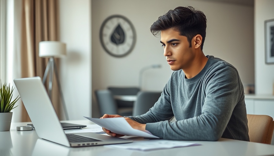 Focused individual reviewing renters insurance policies on a modern desk.