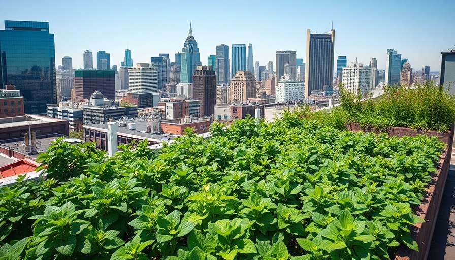 Lush rooftop garden with city skyline, best plants for rooftop gardens