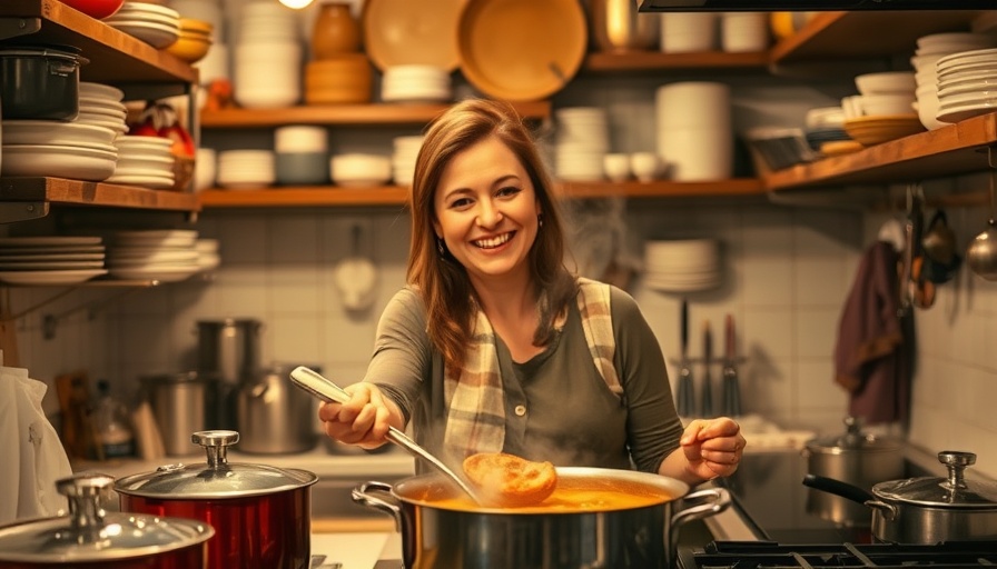 Ina Garten Favorite Kitchen Item in use, cozy kitchen scene, cooking.