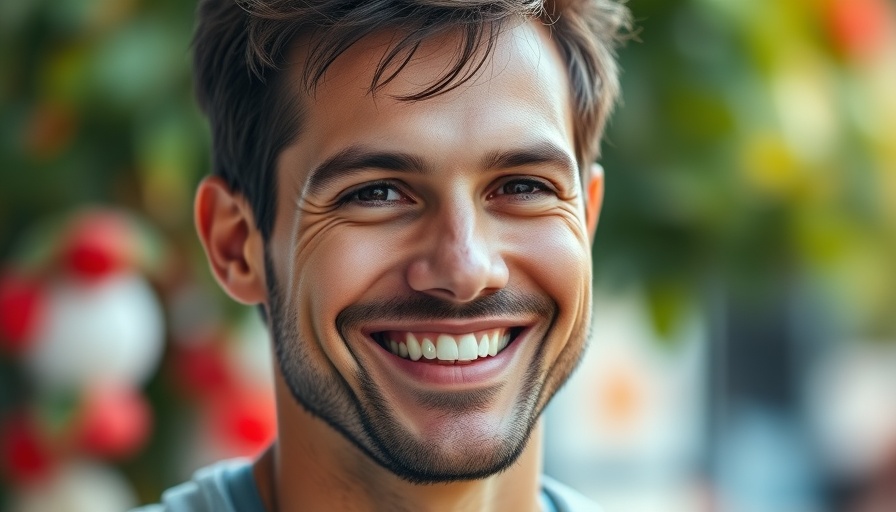 Tarek El Moussa smiling in front of colorful background.