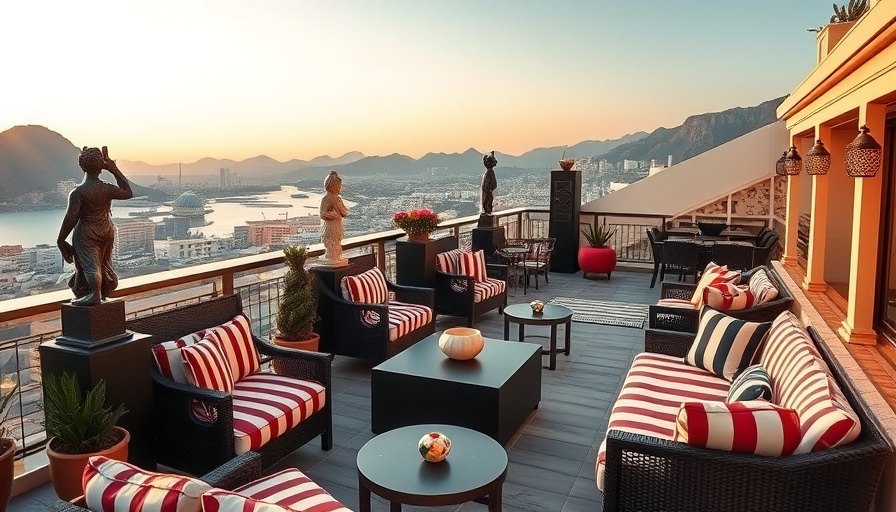 Chic Amalfi Coast rooftop bar NYC with stylish decor.