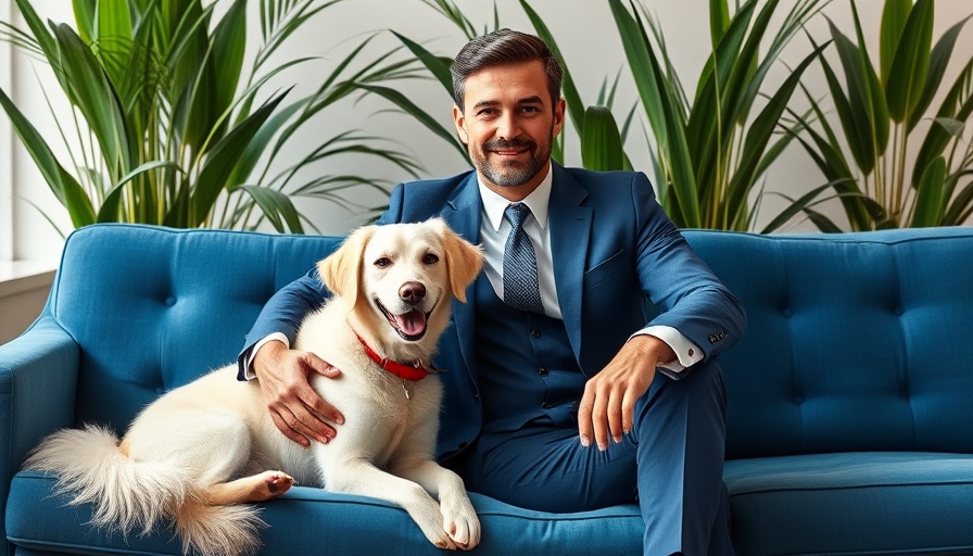 Man and dog on a sofa, Louisville Tourism Impact context.