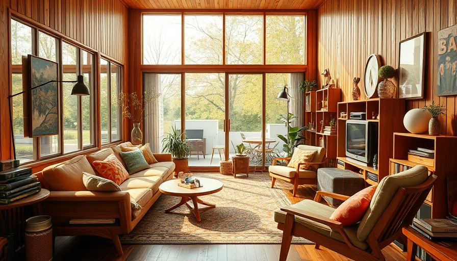1960s West Marin Retreat Design living room with vintage decor.