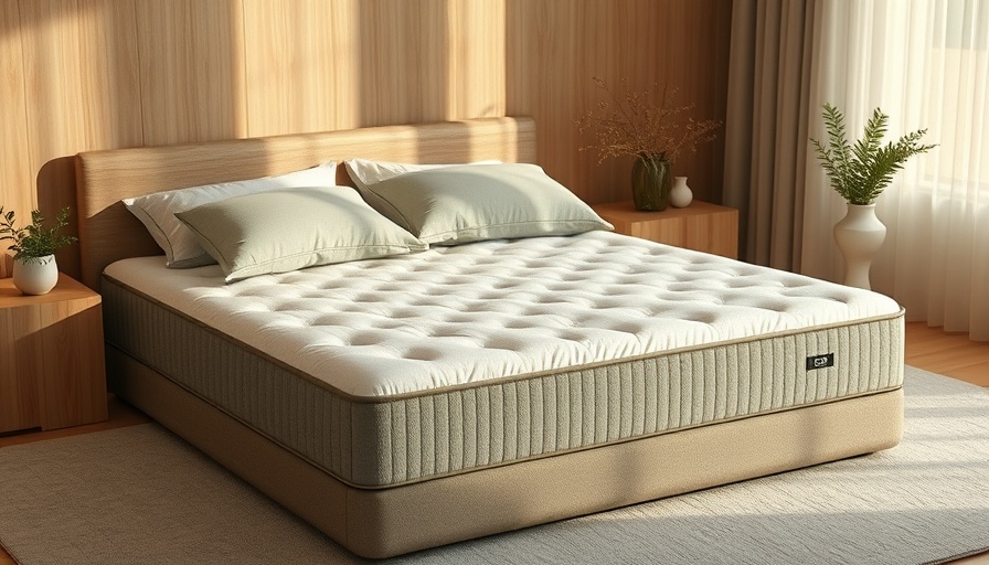 Avocado mattress in a bright room, ideal for sensitive skin.
