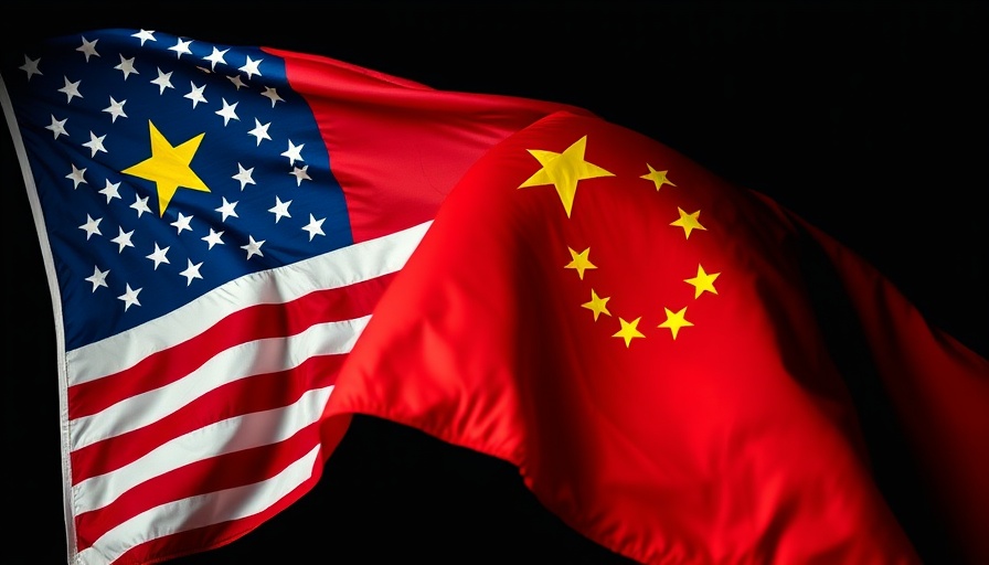 China and U.S. flags overlapping symbolizing global finance.