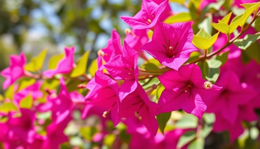 Vibrant magenta bougainvillea flowers in sunlight, bougainvillea care.