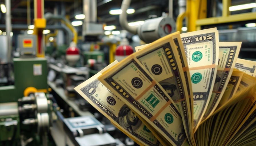 Financial Insights: Sheets of money in a printing press.