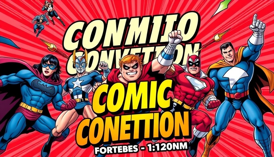 Charlotte Comicon April 27 event poster with superheroes
