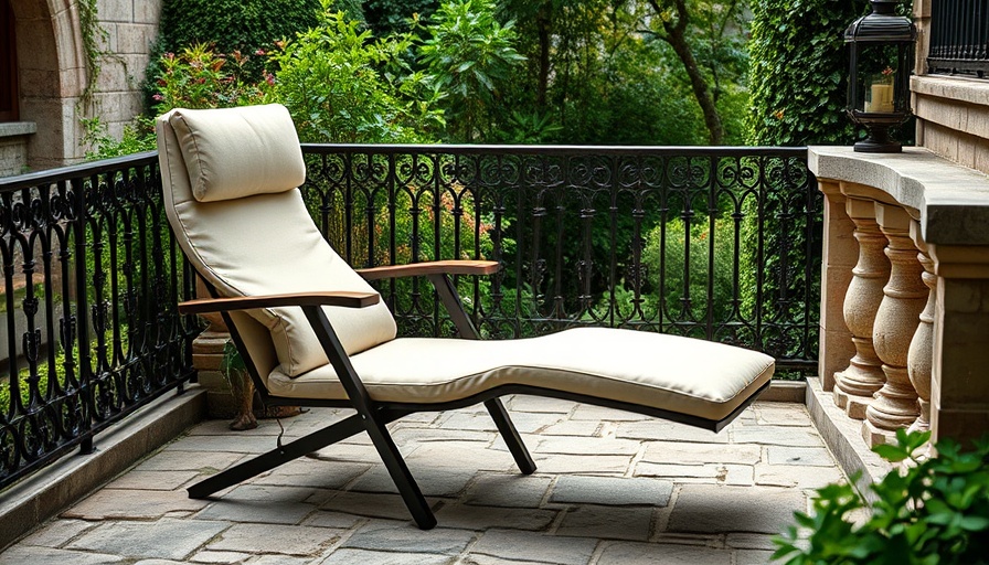 Italian collapsible furniture designs on a charming stone patio.