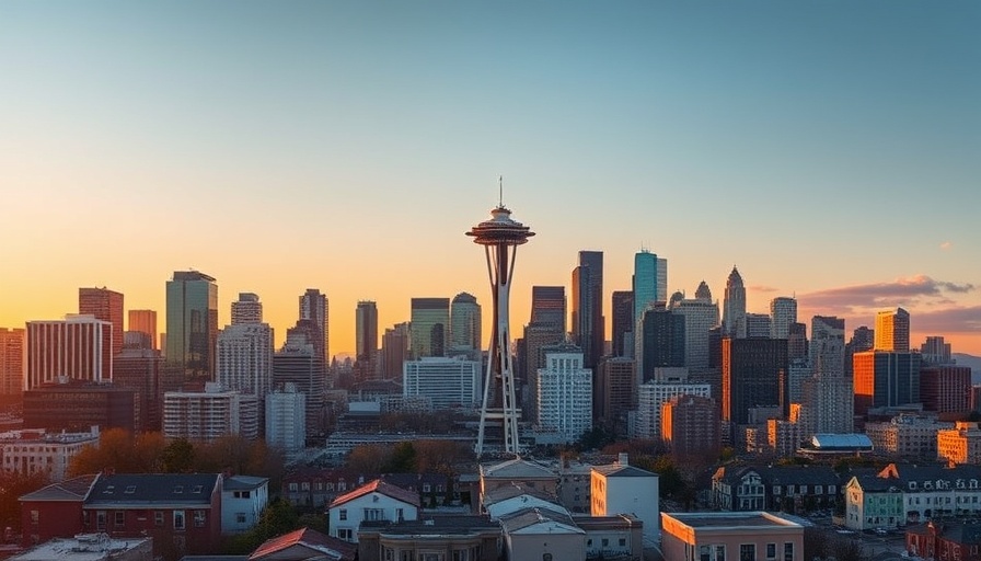 Seattle skyline at sunset showing U.S. city housing market.