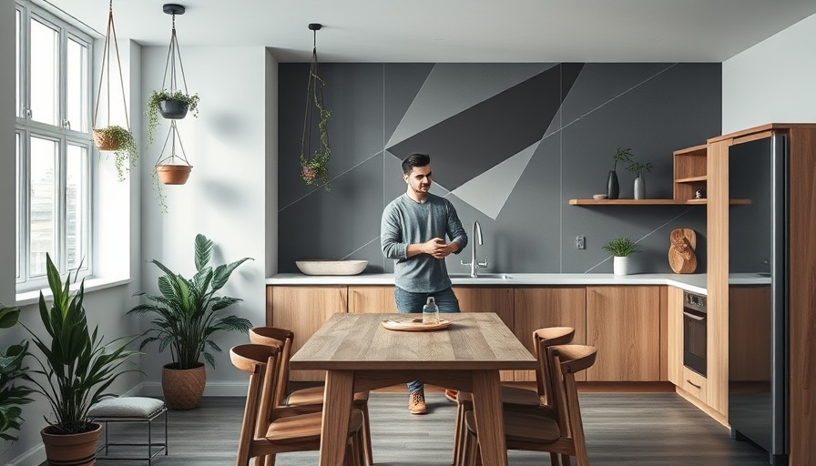 Contemporary kitchen mural design in London with minimalist style