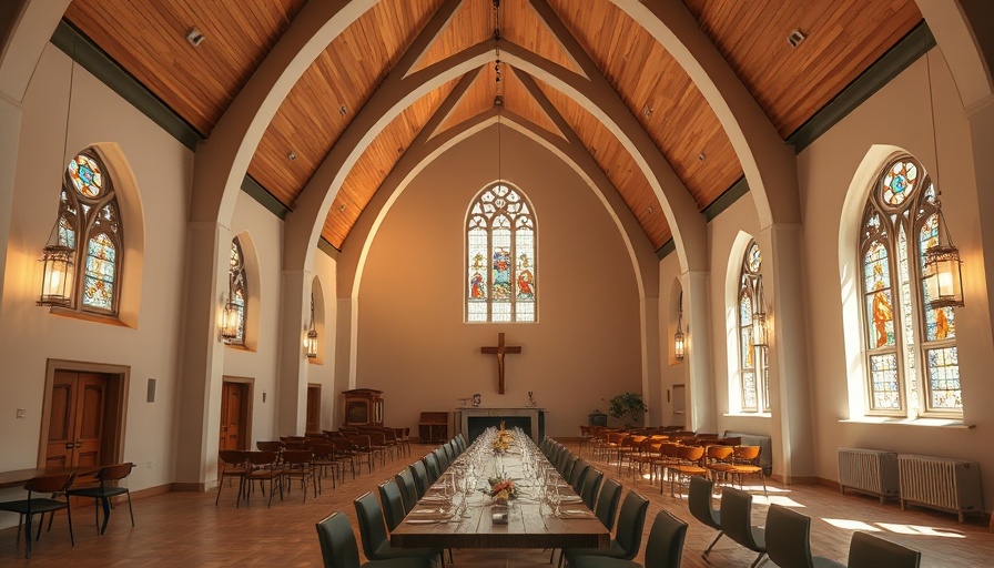 Chapel Conversion Design: modern dining area in a renovated chapel.