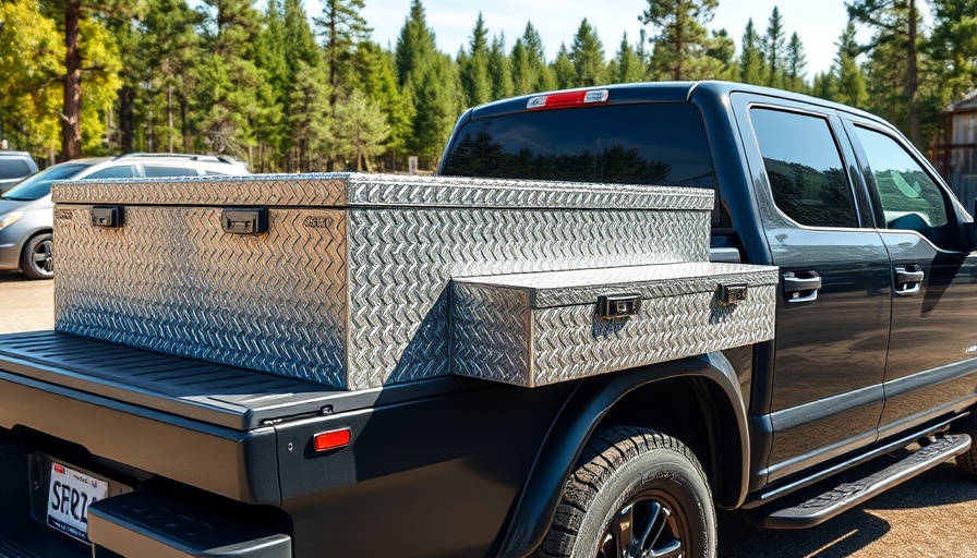 Contractor Tool Box Series on pickup truck, outdoor display.
