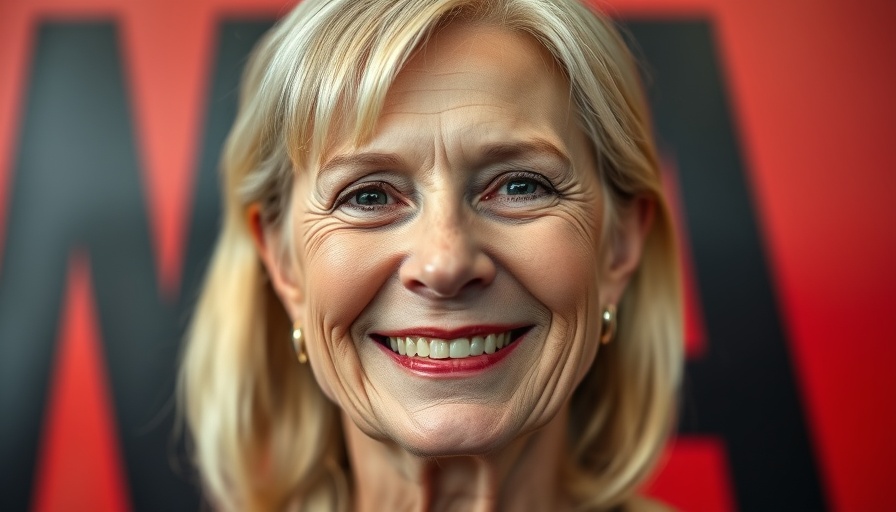 Martha Stewart smiles at an event backdrop.