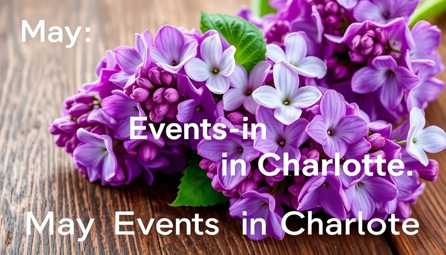Things to do in Charlotte in May events display with lilacs.