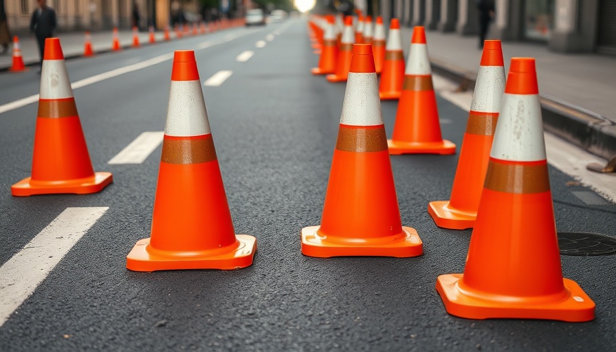 Vanderbilt Avenue Open Streets traffic cones on asphalt.