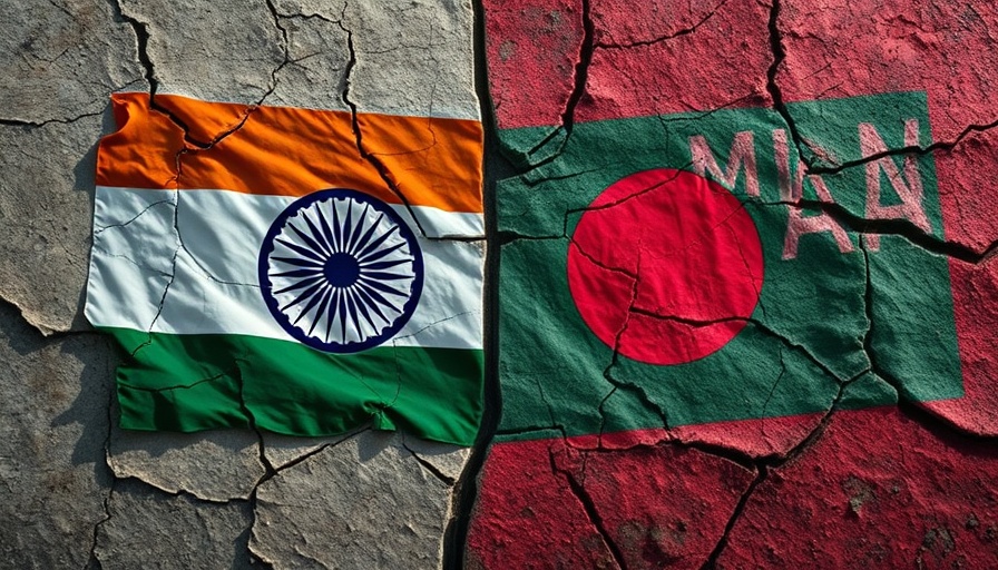 India and Bangladesh flags symbolizing trade restrictions.
