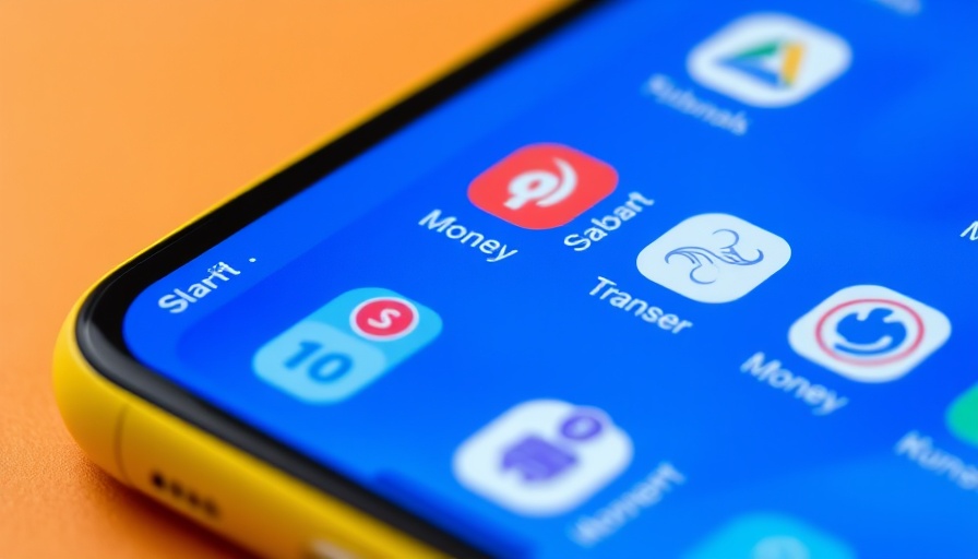 Money transfer apps on smartphone screen close-up.