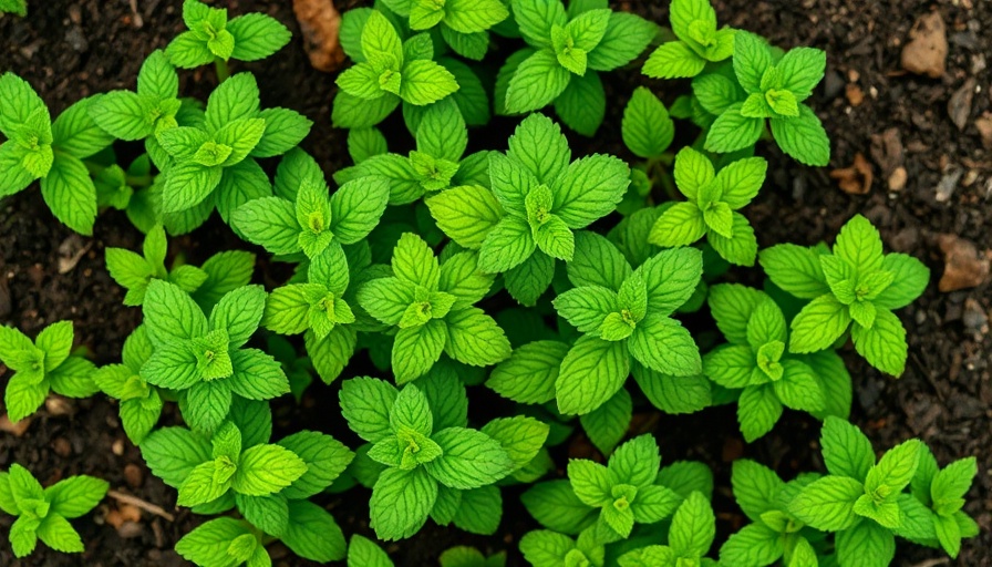 Vibrant mint plants in garden, showcasing growth, growing mint all year long.