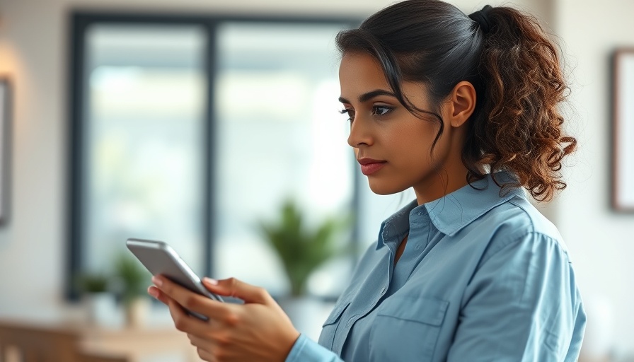 Young woman looking thoughtful, holding a smartphone, indoors.