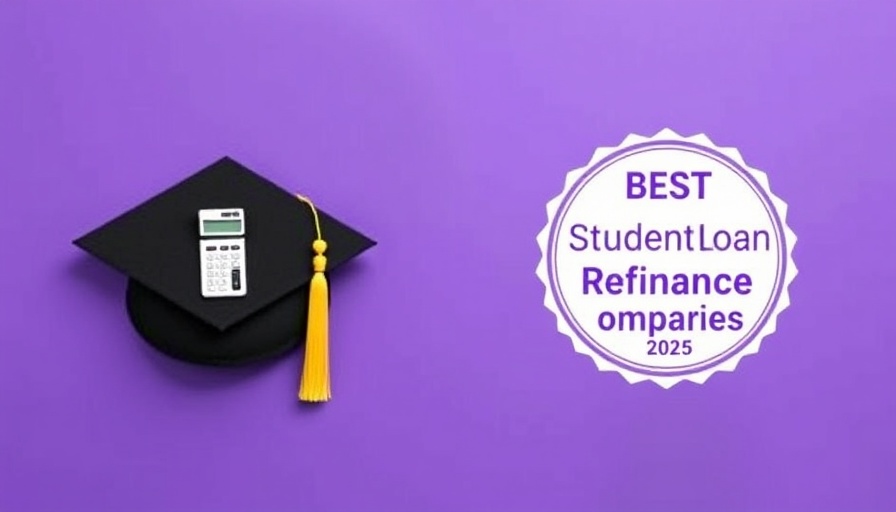 Best student loan refinance companies 2025 badge with calculator and cap.
