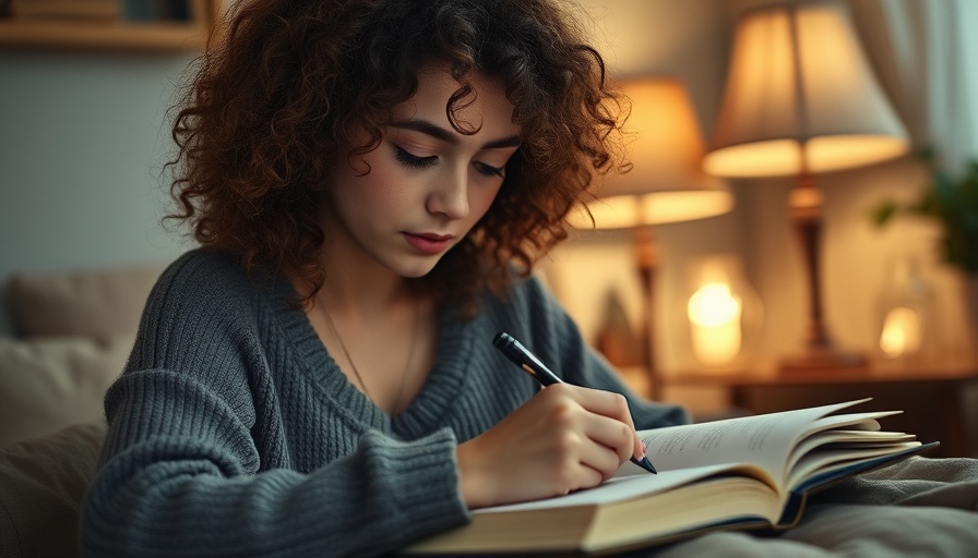 Young woman journaling as part of evening habits of successful people.