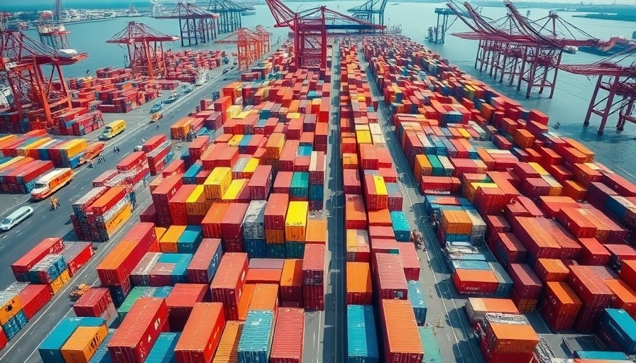 Chinese exporters shipping containers at busy port amid tariff impacts