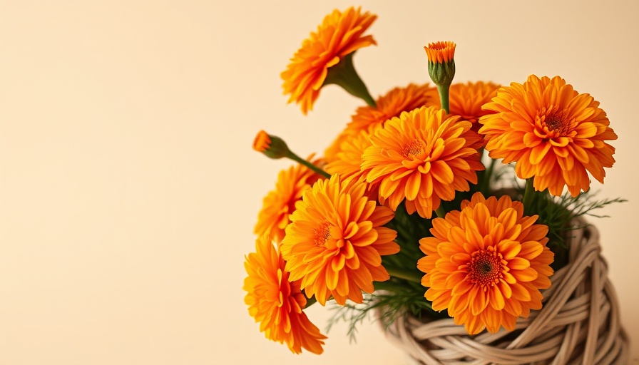 Gift pairings for Mother's Day: vibrant marigold bouquet.