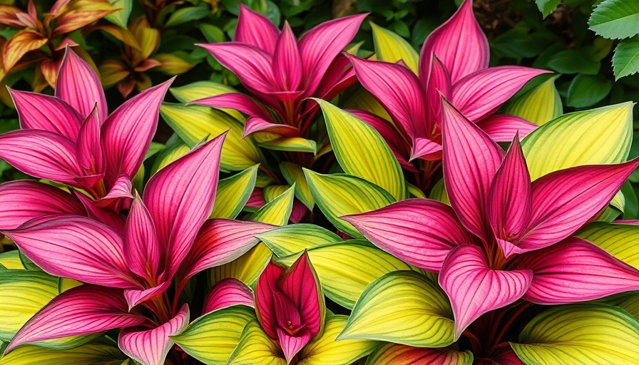 Variegated hostas flourishing in shaded garden, best perennials for shade.