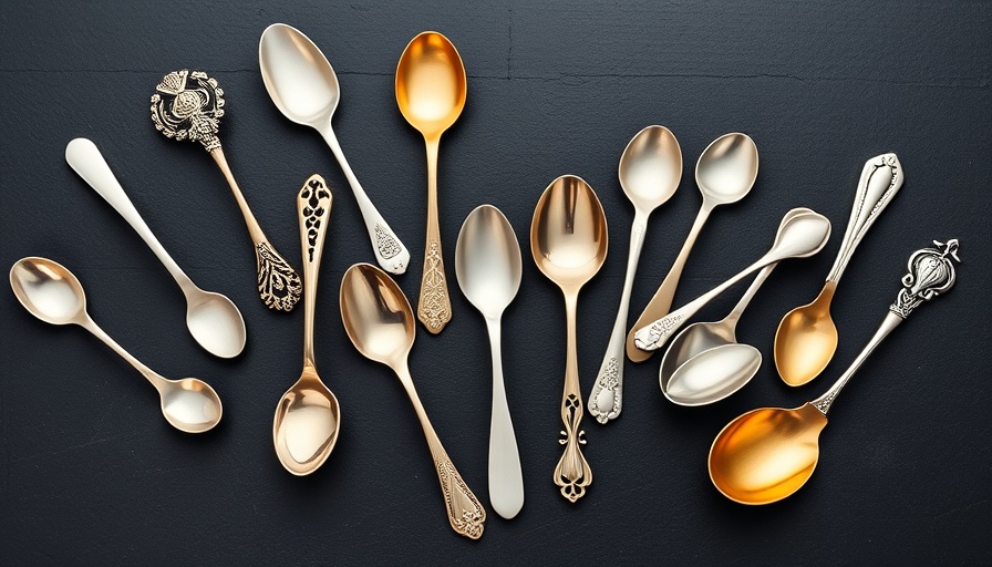 Modern decorative cutlery on black surface for Decorative Cutlery Trend 2025.